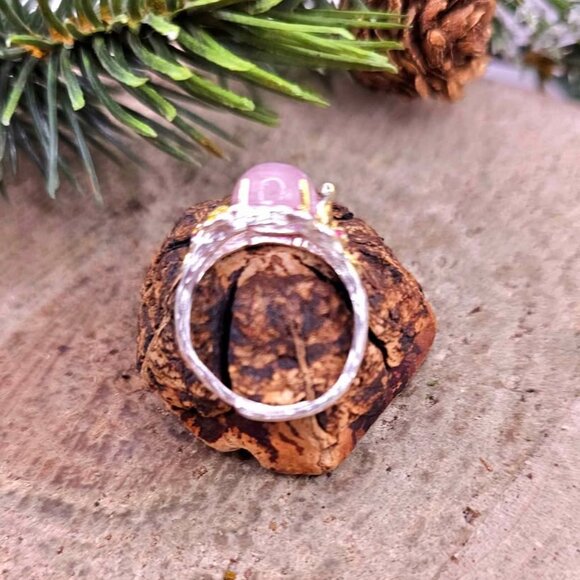 Nature Pink Morganite Stone Adjustable Ring - Picture 7 of 8